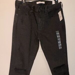 NWT PACSUN black distressed skinny jeans 28x30 stacked skinny
